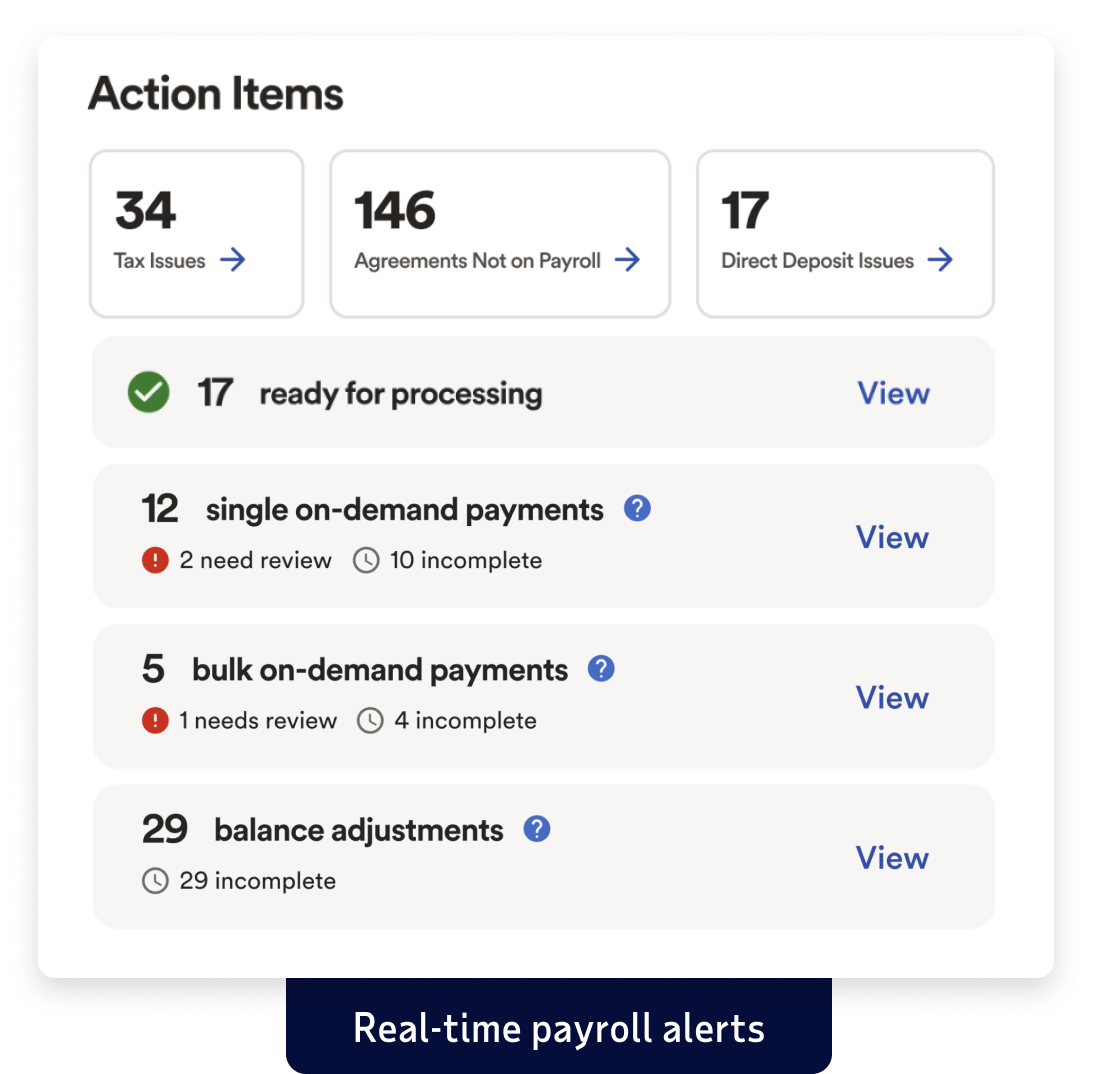 graphic that depicts the real-time payroll alerts part of the ADP Lyric HCM product interface